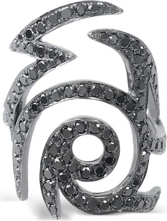 Stéfère 18kt witgouden ring met diamant - Zwart