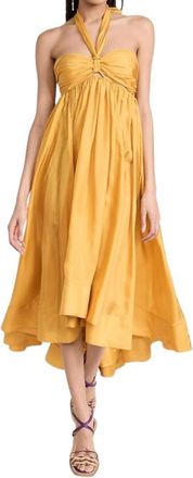 Zimmermann Devi Halter Maxi Dress In Mustard