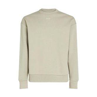 Calvin Klein Sweatshirts, male, Green, Size: XL Relaxed Modal Terry Sweatshirt