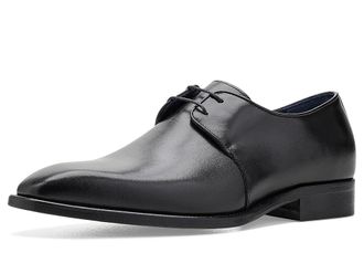 Johnston & Murphy Larson 2-Eye Plain Toe Mens Shoes Black Italian Calfskin : 10.5 M, Leather