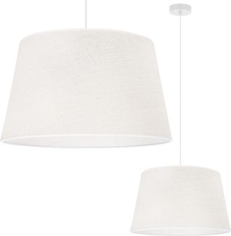 OEM L&aacute;mpara Colgante Cono De Yute Blanco 1 Pantalla Plana Blanca 44cm