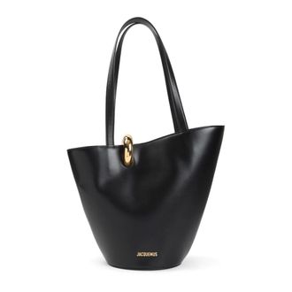 Jacquemus Shopping Bags, female, Black, ONE SIZE, Le Bambola Moyen