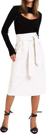 Christy Lynn Paola Midi Skirt In Bone
