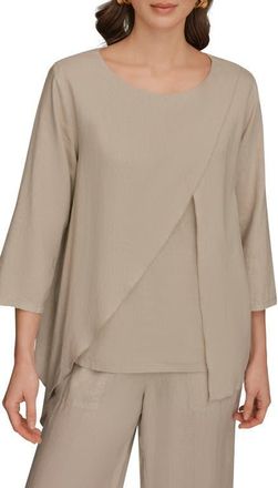 DKNY Overlap Wrap Front Top in Tuscan Gre at Nordstrom, Size X-Small