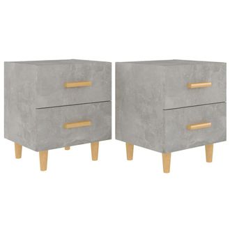 vidaXL Mesita De Noche 2 Unidades Gris Hormig&oacute;n 40x35x47,5 Cm Vidaxl