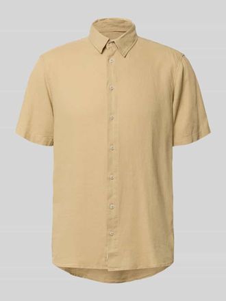Blend Slim Fit Leinenhemd mit Viskose-Anteil Modell Bobby in Beige, Gr&ouml;&szlig;e 3XL