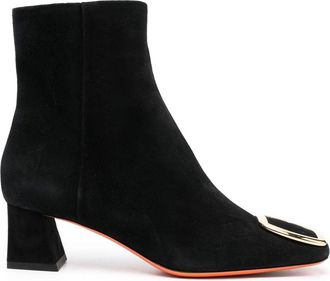 Santoni buckle-detail 50mm boots - women - Suede - 40 1/2 - Black