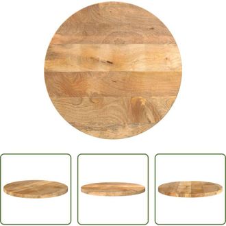 vidaXL Tavolo in legno - Piano per Tavolo &Oslash; 50x3,8 cm Rotondo in Legno Massello di Mango