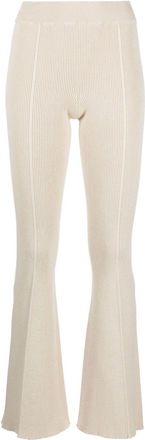 Áeron Ribbed-Knit Flared Trousers - Womens - Polyester/Ecovero