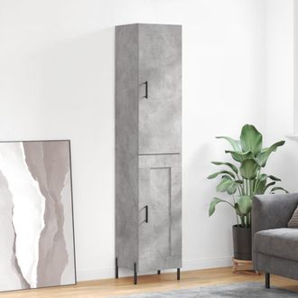 vidaXL Aparador De Madera Contrachapada Gris Hormig&oacute;n 34,5x34x180 Cm Vidaxl