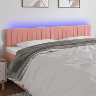 vidaXL Cabecero Con Led De Terciopelo Rosa 160x5x78/88 Cm Vidaxl
