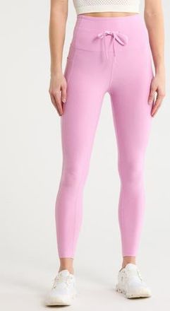 Beyond Yoga Space Dye Pocket Midi Leggings in Pink Haze Heather at Nordstrom Rack, Size Medium