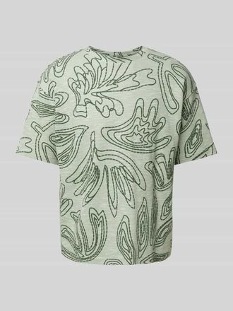 Mc Neal T-Shirt mit geripptem Rundhalsausschnitt in Lind, Gr&ouml;&szlig;e L