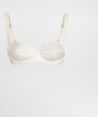 Dolce & Gabbana Reggiseno Balconcino - Woman Underwear White Silk 5b