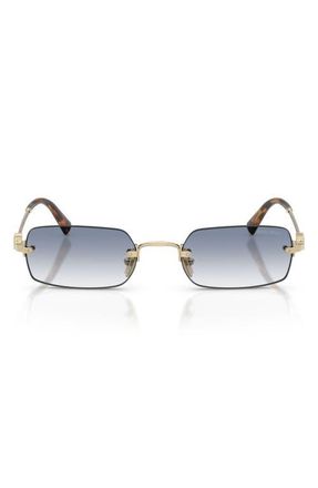 Miu Miu 52mm Rectangular Sunglasses in Pale Gold /Clear /Light Blue at Nordstrom