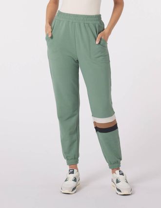 Glyder Vintage Oversized Jogger In Sage/tonal Stripes