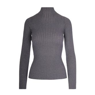 Liu Jo Turtlenecks, female, Gray, Size: L Metallic Sweater Collection