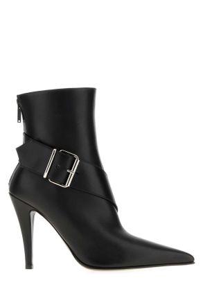 Alexander McQueen Alexander Mcqueen Womens Black Leather Ankle Boots - Size EU 38
