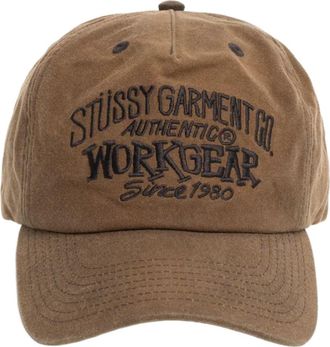 St&uuml;ssy Mid-Depth Workgear Waxed Snapback Cap Brown 1311206-BROW