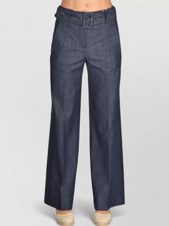 Incotex wide leg trousers belt loops front pockets