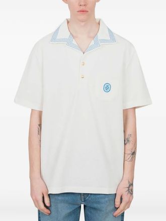 Drôle de Monsieur Polo Le Polo Piqué Damier - Bianco