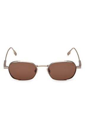 Ermenegildo Zegna 52mm Geometric Sunglasses in Light Bronze /Brown at Nordstrom
