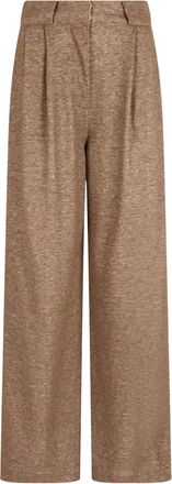 Giorgio Armani Plooibroek met wijde pijpen - Bruin