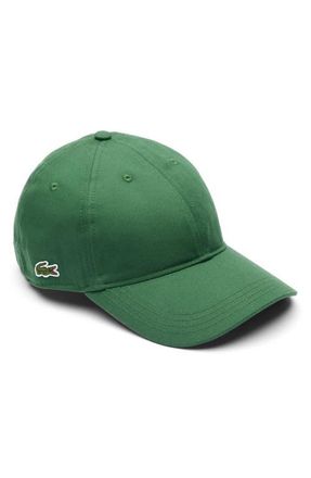 Lacoste Essential Cotton Twill Baseball Cap in Green at Nordstrom