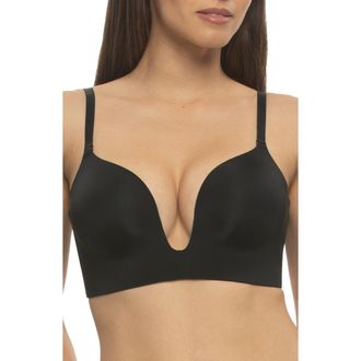 Felina Entice Longline Plunge Push-Up Bra in Black at Nordstrom, Size 32A
