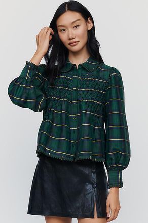 Maeve Smocked Puff Sleeve Blouse