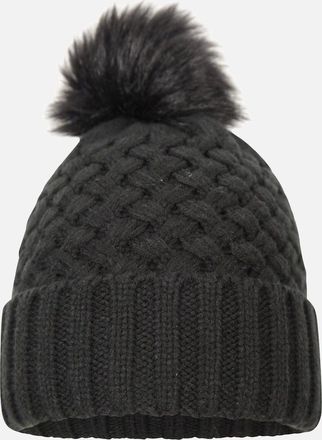 Mountain Warehouse Womens Mountain Warehouse Womens/Ladies Lisbon Pom Pom Borg Lined Beanie - Black - Size: ONE size