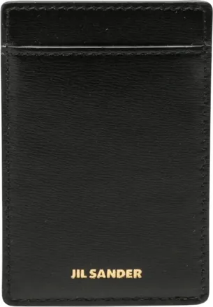 Jil Sander Accessoires, Dames, Zwart, ONE Size, Leer, Magnetische Kaarthouder
