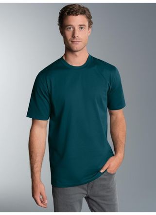 Trigema T-Shirt TRIGEMA TRIGEMA T-Shirt DELUXE Baumwolle, Herren, Gr. 4XL, blau (saphir), Single Jersey, 100% Baumwolle, Basic, lang, Rundhals, Shirts T-Shirt