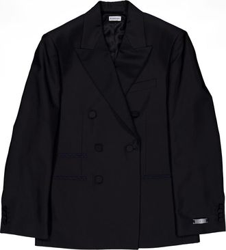 Burberry Double-Breasted Wool-Blend Blazer, Brand Size 48R (US Size 38R)