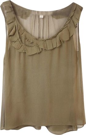 Burberry Brit Silk Chiffon Top Size S