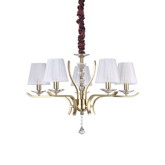 Ideal Lux Ideal Lux Pegaso - L&aacute;mpara Colgante De 5 Brazos Con 5 Luces, Lat&oacute;n Satinado