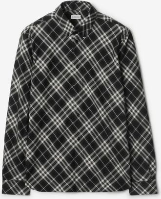 Burberry Relaxed Fit Check Cotton Flannel Shirt, Size Medium