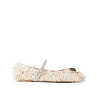 Kurt Geiger Womens Pimlico Ballerina Ballet Flats - Beige Fabric - Size UK 3