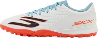 Skechers Mens SKX_2 Club TF Football Turf Boots Shoe, White Synthetic/Turquoise Synthetic/Pink Tr, 8.5 UK