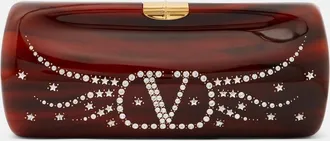 Valentino Garavani Clutch Pince VLogo con cristalli