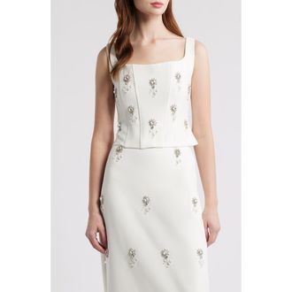 Odd Muse The Ultimate Muse Crystal Corset Top in White at Nordstrom, Size X-Large
