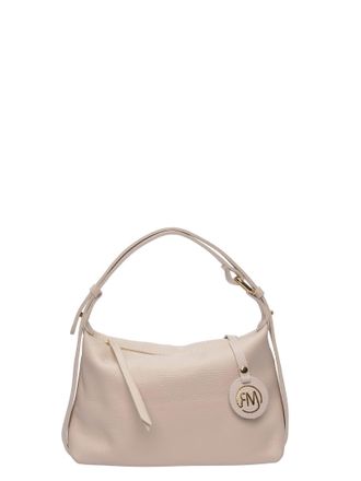 Roberta M Beige Rundleer Tas