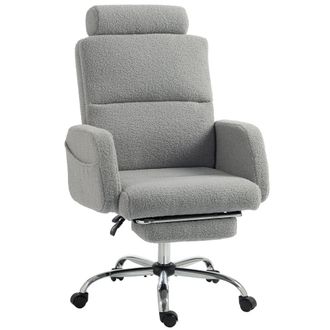 HOMCOM Silla de escritorio 67x74x115 cm gris claro