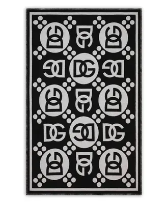 Dolce & Gabbana logo-pattern blanket - Black