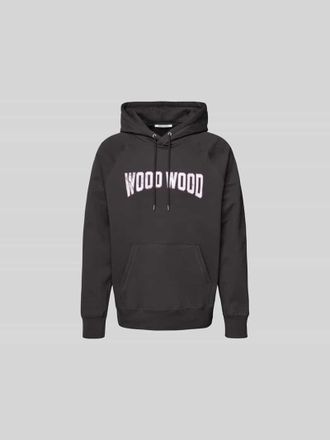 Wood Wood Oversized Hoodie mit Label-Print in Anthrazit, Gr&ouml;&szlig;e XXL