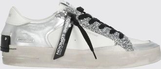 Crime London Sneakers basse Skate in pelle con ricamo e suola usurata