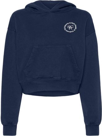 Sporty & Rich SRHWC cropped hoodie - women - Cotton - M - Blue