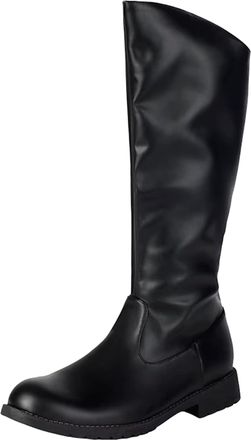 Generic Mens Vintage Riding Boots Round Toe Med Thick Heel Zipper Closure Retro Equestrian Style Daily Wear Tall Boots