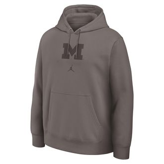 Nike Michigan Washed Club Nike Mens College Pullover Hoodie in Grey | 16TW2EKMWN-DQ6