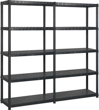 vidaXL Storage Shelf 5-Tier Black 170x40x185 cm Plastic Vidaxl